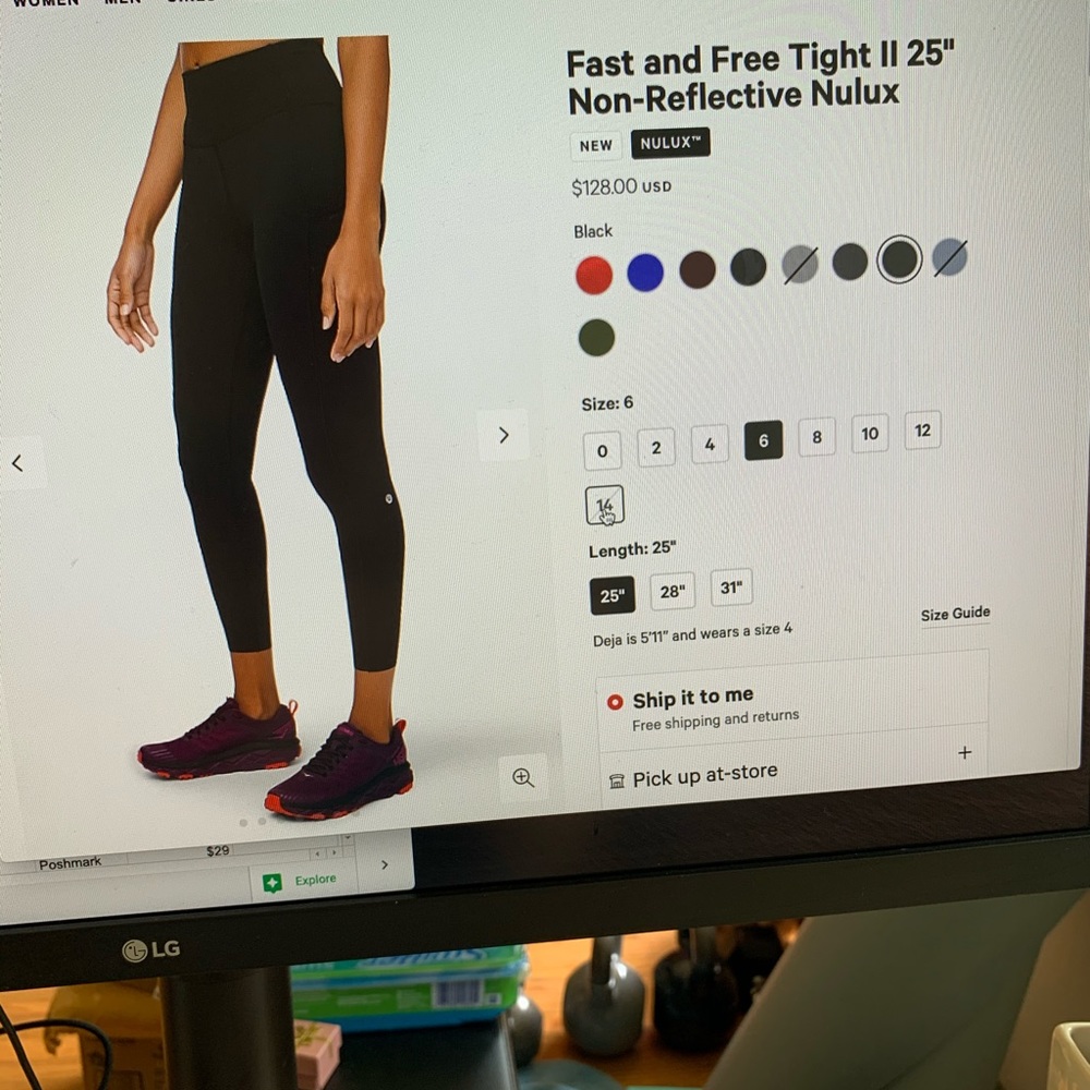 lululemon fast and free tight ii 25”